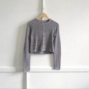 Rib and Cable Mix Knit Sweater Top